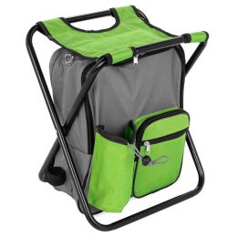 Camco Camping Stool Backpack Cooler - Green