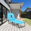 Folding Chaise Lounge Chair Adjustable Outdoor Patio Beach Camping Recliner Turquoise