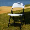 4 Pack Portable Plastic Folding Chairs; Sturdy Design; Indoor/Outdoor Events; Perfect for Camping/Picnic/Tailgating/Party; Easy to Clean; White