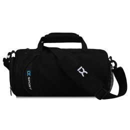 Gym Bag Dry And Wet Separation Cylinder Sports Bag Outdoor Shoulder Bag Portable Clothes Storage Travel Bag (Color: Large/Dark Grey)