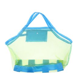 Children's Sand Away Beach Mesh Bag; Beach Toys Bag Baby Toy Storage Bags (Color: Blue)