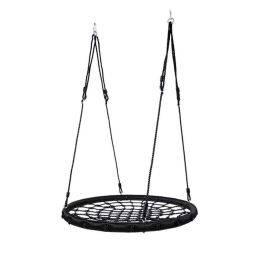 Hanging Platform  Spider Web Tree Swing Seat (Color: Black)