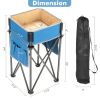 2 Pieces Folding Camping Tables with Large Capacity Storage Sink for Picnic