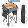 2 Pieces Folding Camping Tables with Large Capacity Storage Sink for Picnic